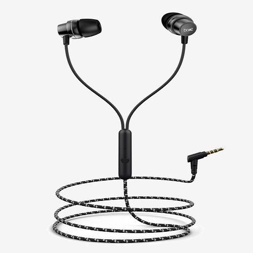 Black Wired Microphone And In-Line Control Earphones Body Material: Plastic