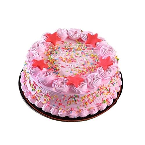 Delicious Taste Round Garden Pink Strawberry Cream Cake Additional Ingredient: Water