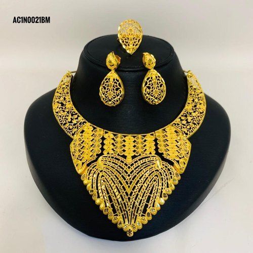 Gold Plated Long Necklace Set