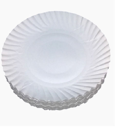 Light Weight Biodegradable Eco Friendly Round White Disposable Paper Plate