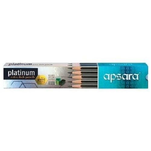 Pack Of 10 Pieces Platinum Extra Dark Pencils With Sharpener And Eraser