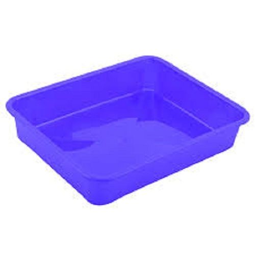 Rectangular Shape And Plain Blue Color Plastic Tray