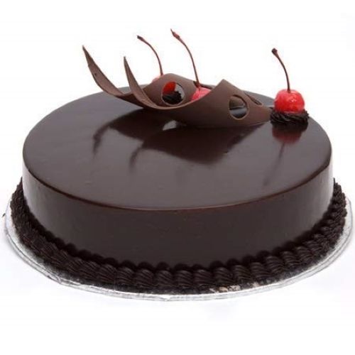 Round Cherry Chocolate Truffle Cake