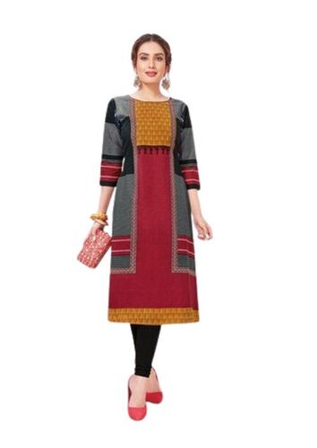 महिलाओं के लिए स्टाइलिश मॉडर्न 3/4 स्लीव और कॉटन डिज़ाइनर कुर्ती