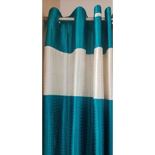 Stylish Modern Designer Lightweight Blue And White Polyester Curtain Fabric
