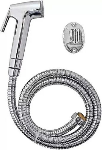 Silver 1 Meter Stainless Steel Hose And Hook Rust Proof Health Faucet 