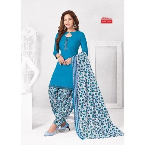 फुल स्लीव कॉटन लेडीज़ डिज़ाइनर सूट के साथ हवा पार होने योग्य और धोने योग्य दुपट्टे के साथ