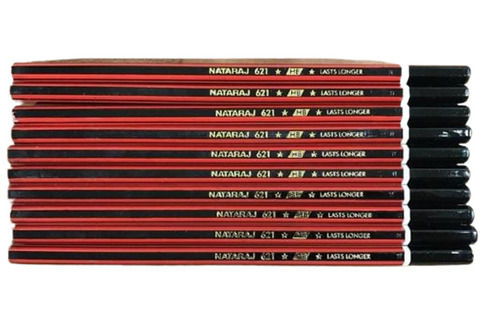 Pack Of 10 Pieces Length 7 Inch Hexagonal Wooden Graphite Nataraj Pencil 