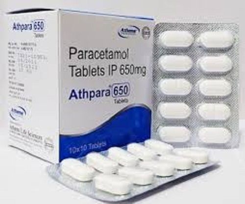 Paracetamol Athpara 650 Tablets (Pack Size 10X10 Tablets) General Medicines