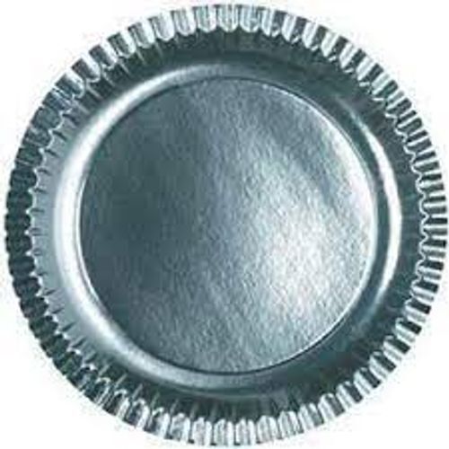 Round Shape Disposable Silver Paper Plates Size: 13 Inch