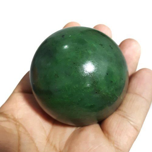 Agate Stone Round Green Jade Ball Sphere, For Healing