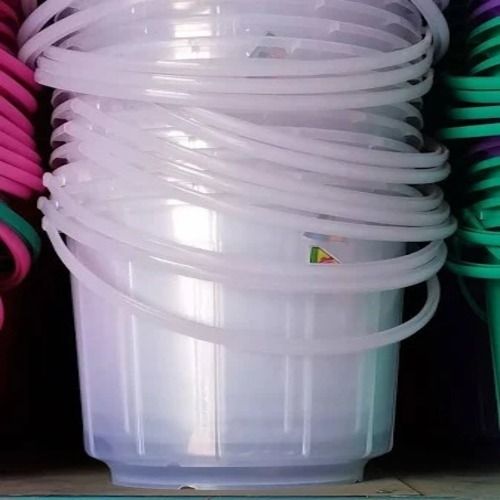 Capacity 10 Liter Round Transparent Durable Pvc Plastic Bucket With Steel Handle