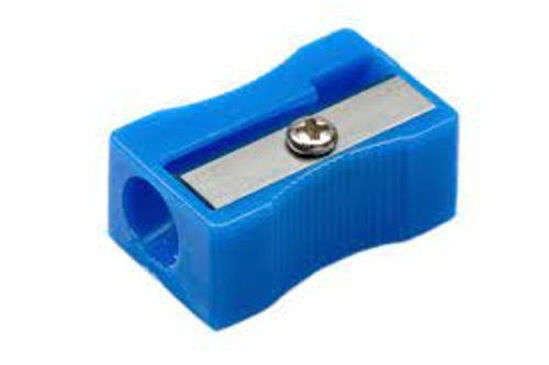 Everyday Use Instrument Sharpening Blue Color Square Shape Pencil Plastic Sharpener Application: Commercial