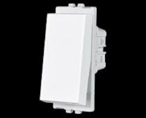 White Polycarbonate 6 Ampere Current 1 Way Modular Switch