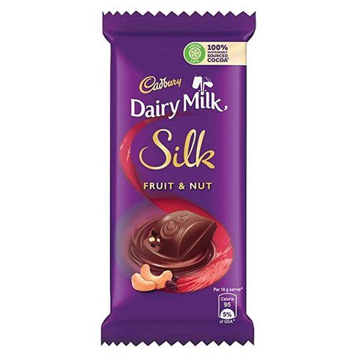 Delicious Rich Chocolaty And Creamy Fruit And Nut Cadbury Dairy Milk Silk Chocolate