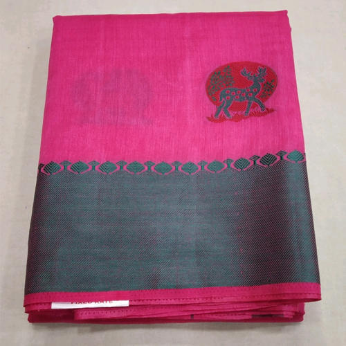 Light-Weighted Stylish Ultra Soft Pure Kanchipuram Silk Pink Butta Saree