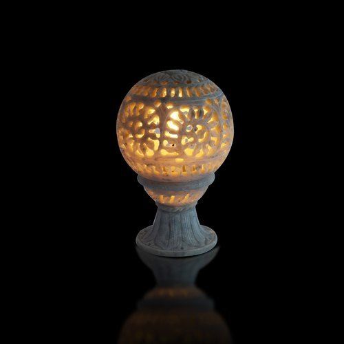 Soapstone Marble Candle Holder Hand Carved Globe Shape Candle Holder By