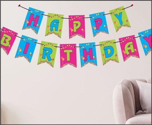 Multicolor Paper Birthday Banner, For Decoration