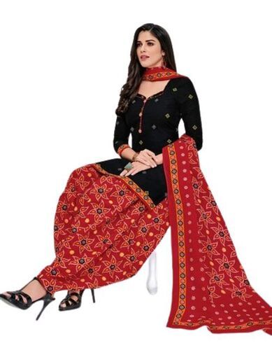 Printed Unstitched Cotton Suits With Cotton Dupatta