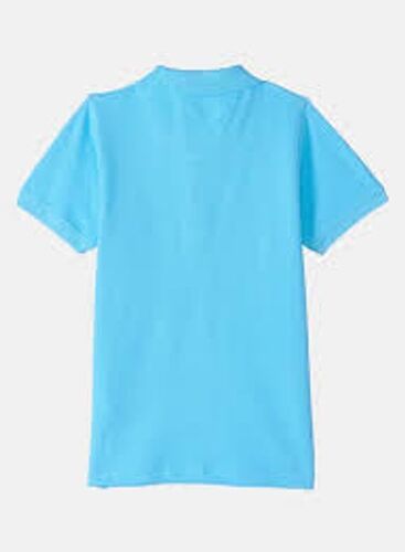 Stylish And Comfortable Short Sleeve Round Neckline Plain Blue T-shirt For Kids