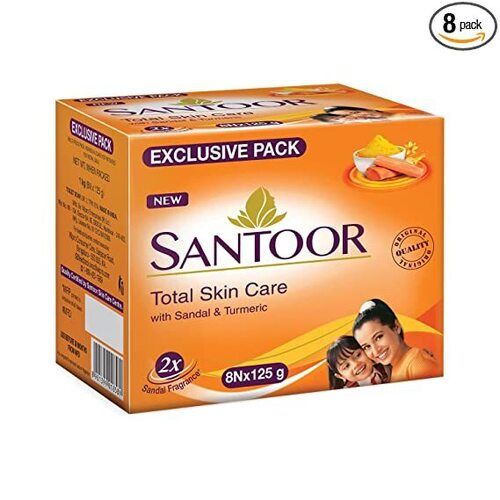 Total Skin Care Santoor Sandalwood And Turmeric Bath Soap For Younger Look And Glowing Skin