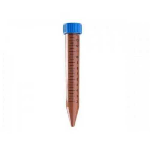 15ml Amber Blue Cap Polypropylene Centrifuge Tubes Conical Bottom