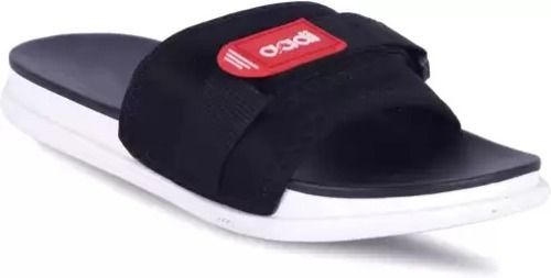 7 Inch Size Black And White Synthetic Leather Material Comfortable Aadi Men'S Slipper 