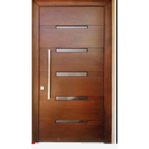 Brown Plain Design Wooden Entrance Security Doors For Home, Office at ...