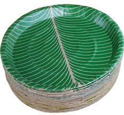 Light Weight Easy To Used And Good Quality Shiny Water Proof Disposable Green Paper Plates Pack Of 65