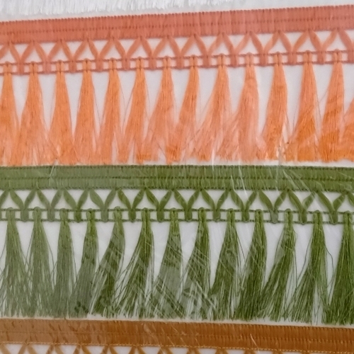 Fancy Lace Use For Dupatta And Party Occasion 1.5 Inch Width Orange Green Color