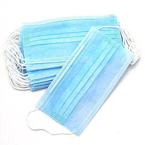 For Medical 3ply Non-Woven Disposable Sky Blue Surgical Face Mask, 50 Piece