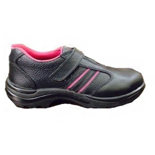 Men Antimicrobial Treatment Slip Resistance Black Leather Safety Shoes