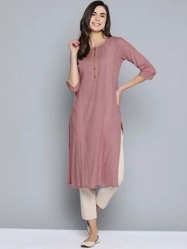 Pure Cotton Comfortable Washable Stylish Party Wear Light In Weight Ladies Kurti Hardness: Rigid