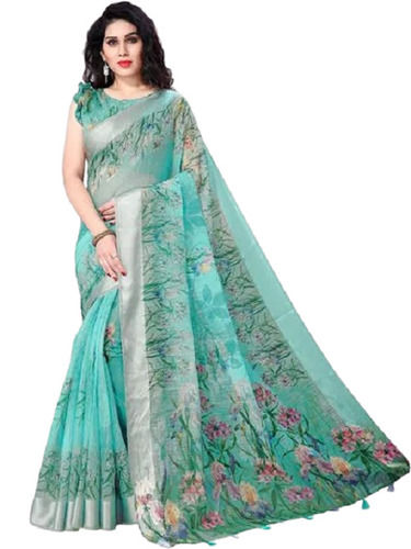 Stylist Designer Casual Wear Cotton Silk Multicolor Printed Cotton Saree