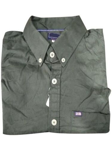 वॉशेबल और आरामदायक फुल स्लीव प्लेन ग्रे (धूसर) रंग की सॉफ्ट कॉटन पुरुषों की शर्ट