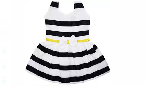 Breathable And Comfortable Sleeveless Cotton Striped Girls Frocks