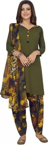 Casual Wear Comfortable And Breathable Printed Cotton Ladies Salwar Suits