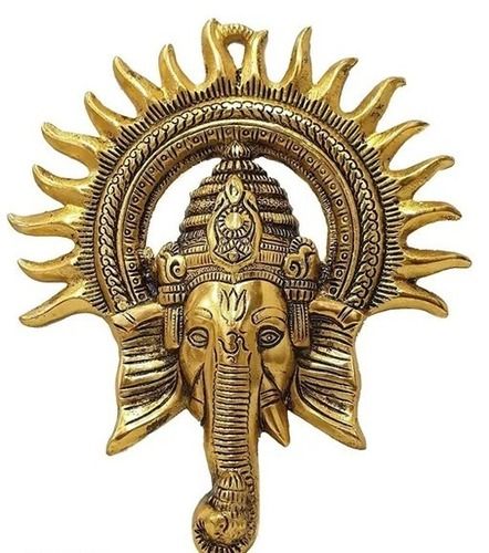 Golden And Black Rust Proof Polished Finish Ganesha Wall Hanging 