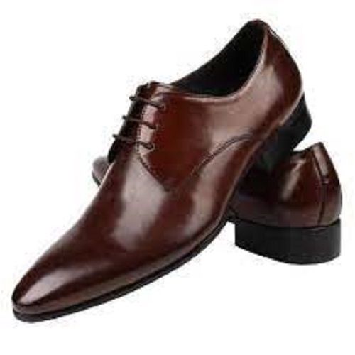 Brown Men Slip Resistant Comfortable Fashionable Formal Leather Shoes For Casual Wear