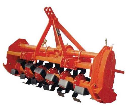 Ruggedly Constructed Orange Agricultural Rotavator