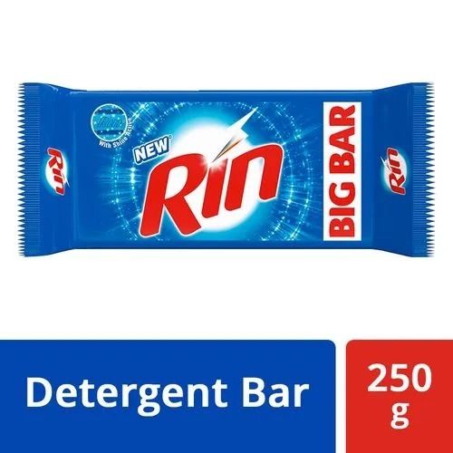 Pack Of 250 Gram Rectangular Blue Pleasant Fragrance Rin Detergent Bar