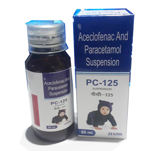 PC-125 एसिक्लोफेनाक और पेरासिटामोल पीडियाट्रिक ओरल सस्पेंशन, 60ML