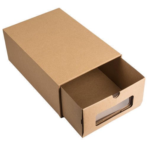 Brown Sturdy Rectangular Shaped Corrugated Shoe Box