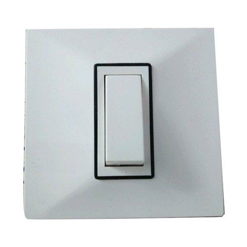 White 1 Module Rectangular Shock Resistance Plastic Modular Electrical Switch