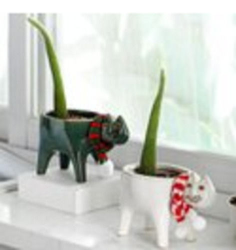 Ceramic Cat Shape Modern Indoor Planters For Home Decoration