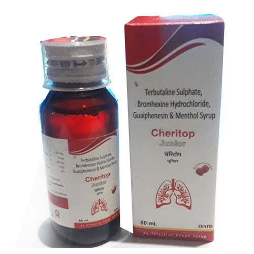 Cheritop Junior Bromhexine HCL, Terbutaline और Guaiphenesin खांसी की दवाई