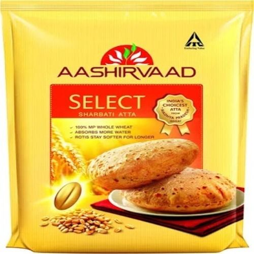 Silver Pure And Dried Fine Ground Sharbati Whole Wheat Flour, 5 Kilogram Pack