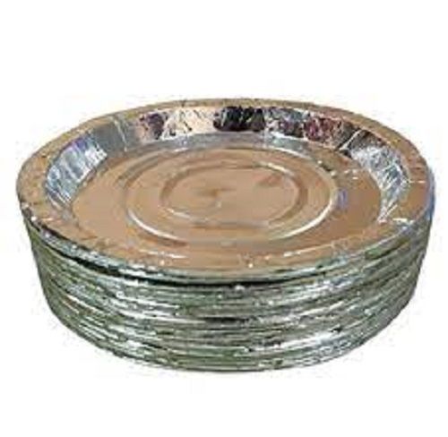 Recyclable Biodegradable Light Weight Round Silver Disposable Paper Plates 
