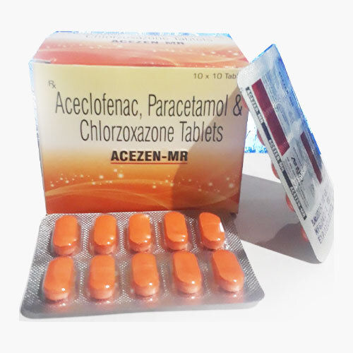 ACEZENa  MR Aceclofenac, Paracetamol And Chlorzoxazone Tablets, 10x10 Pack