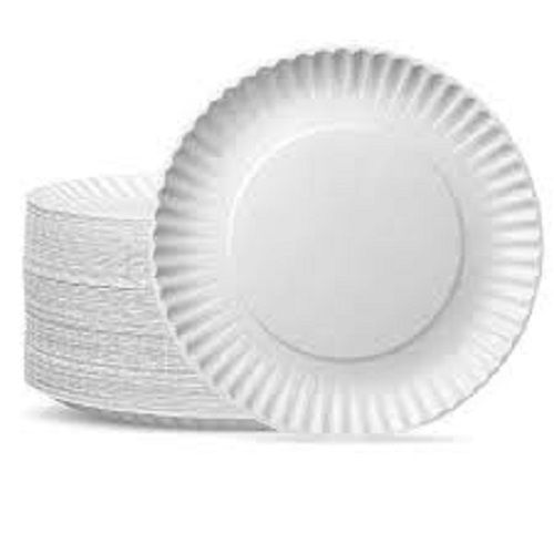 Biodegradable Light Weight Round White Disposable Paper Plates